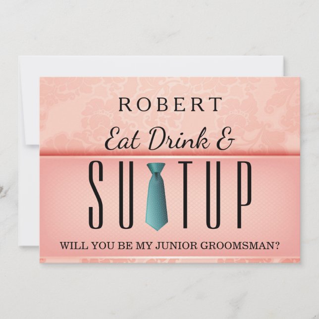 Invitación Suit up ¿Serás mi padrino? (Anverso)