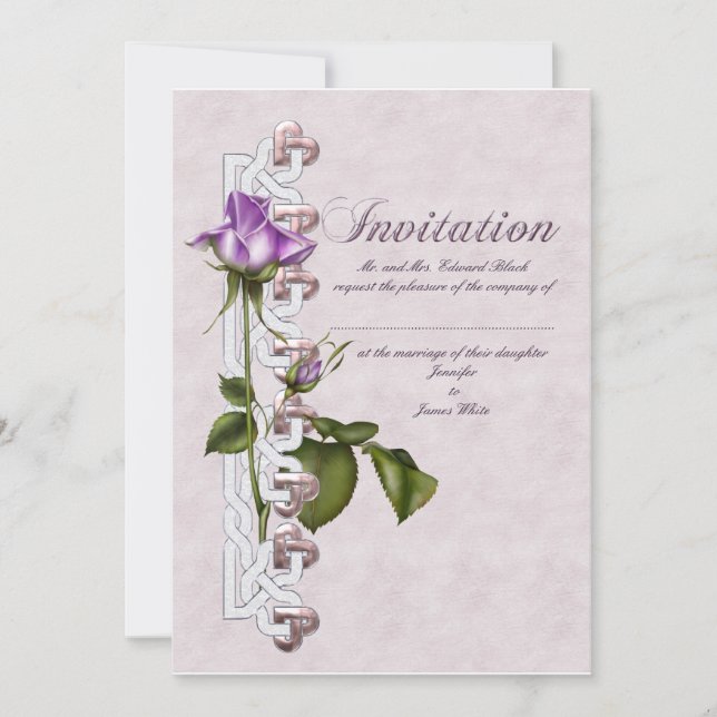 Invitación Suite Boda Rosa Lavanda (Anverso)