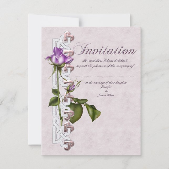 Invitación Suite Boda Rosa Lavanda (Anverso)