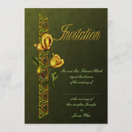 Invitación Suite Boda Rosas dorados