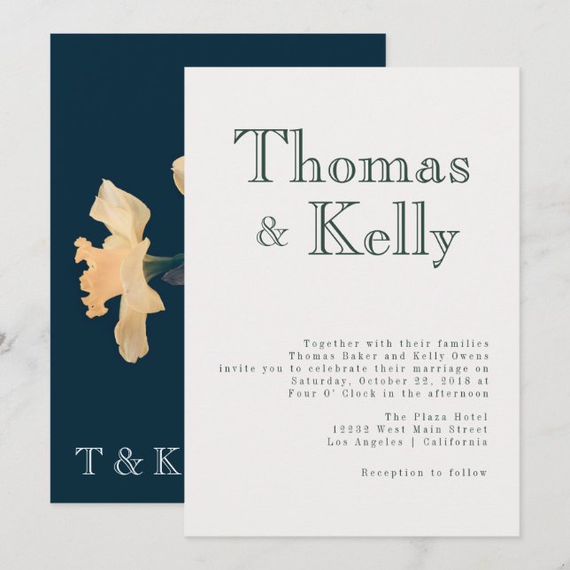 Invitación Suite de Boda botánico vintage (Anverso / Reverso)