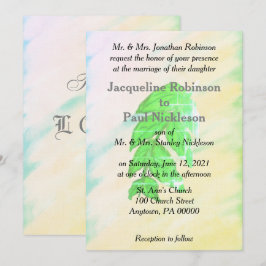 Invitación Suite de Boda de Hoja de Acuarela Tropical