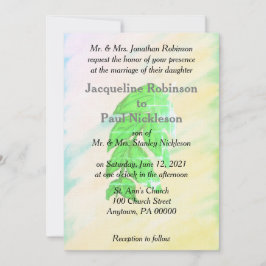 Invitación Suite de Boda de Hoja de Acuarela Tropical