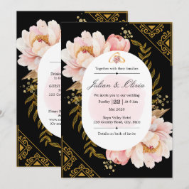Invitación Suite de boda floral con gradiente pastel moderno