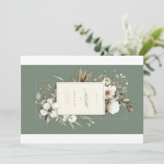 Invitación Suite de papelería de boda floral verde salvia