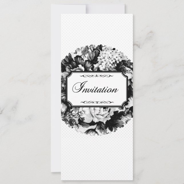 Invitación Suite-Invitación de Rosa de carbón vegetal Boda (Anverso)