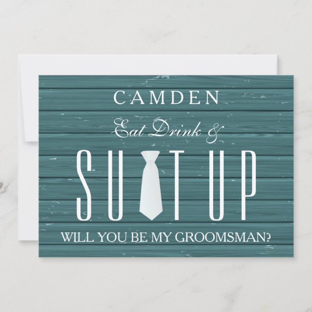 Invitación Suitup Wood Background ¿Serás mi novio? (Anverso)