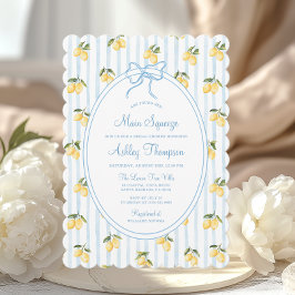 Invitación Sujeto principal Lemon Blue Bow ducha de novia ita