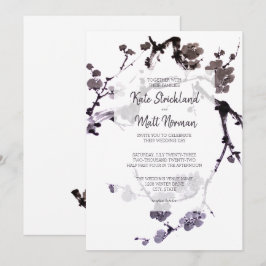 Invitación Suma de tinta de flor de ciruelo