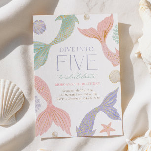 Invitación Sumérgete en Cinco Cumpleaños de Sirena 5