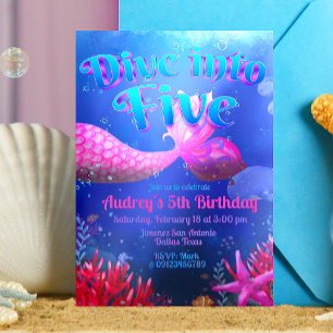 Invitación Sumérgete en Cinco - Sirena