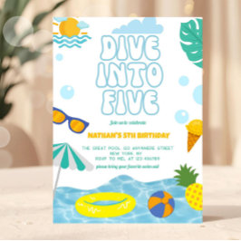 Invitación Sumérgete en la fiesta de cumpleaños número 5 de B