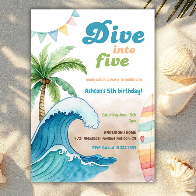 Invitación Sumérgete en la fiesta de cumpleaños número 5 de l (Subido por el creador)