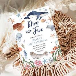 Invitación Sumergirse en cinco bajo el mar Náutico quinto cum
