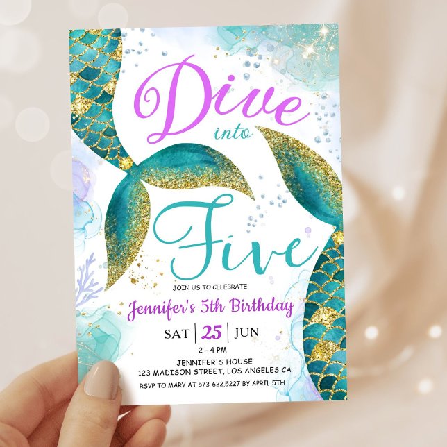 Invitación Sumergirse en la quinta fiesta de cumpleaños de la (Subido por el creador)