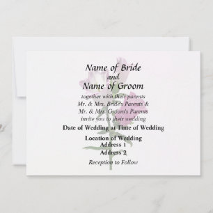 Invitación Suministros de Boda Campanas de Canterbury Rosadas