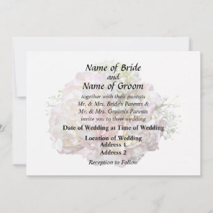 Invitación Suministros de Boda de Hortensia Rosa Pálido