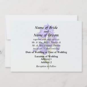 Invitación Suministros de Boda de Iris Triple Púrpura