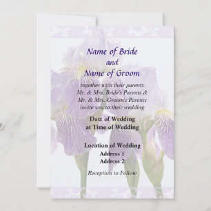 Invitación Suministros de Boda de la pareja Iris de Lavanda