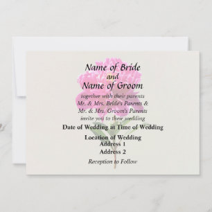 Invitación Suministros de Boda de Peonía Rosa Intenso