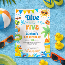 Invitación Summer 5th Birthday Invitation - Dive into Five
