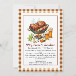 Invitación Summer BBQ & Beer Party Invitation – Backyard Cook