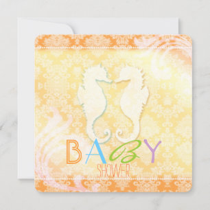 Invitación Summer Beach Seahorse Baby Shower