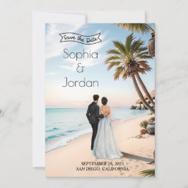Invitación Summer Beach Wedding Save the Date