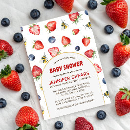 Invitación Summer Berry Sweet Watercolor Baby Shower