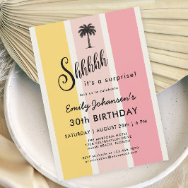 Invitación Summer Cabana Stripes Costa 30 cumpleaños