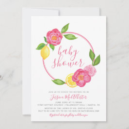Invitación Summer Citrus Floral Lemon Chica Baby Shower