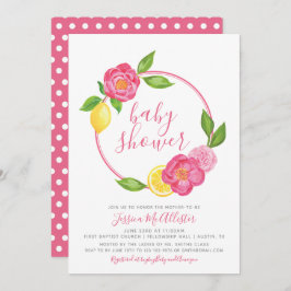 Invitación Summer Citrus Floral Lemon Chica Baby Shower