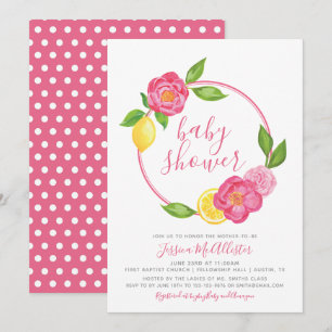 Invitación Summer Citrus Floral Lemon Chica Baby Shower