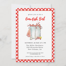 Invitación Summer Crawfish Boil Seafood invitation
