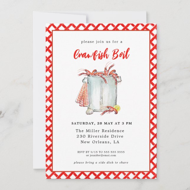 Invitación Summer Crawfish Boil Seafood invitation (Anverso)
