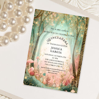 Invitación Summer Fairy Tale Enchanted Forest  Quinceañera 