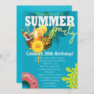 Invitación Summer Fiesta Fun Cumpleaños