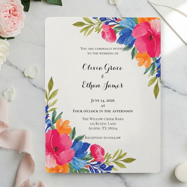 Invitación Summer Floral Wedding Invitations - Floral Design (Subido por el creador)
