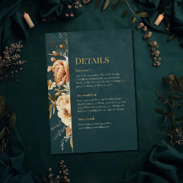 Invitación Summer Forest Witch Teal Wedding Details Card