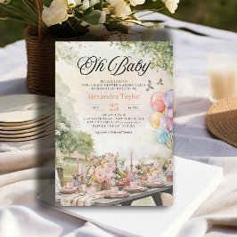 Invitación Summer Garden Elegant Rustic Neutral Baby Shower