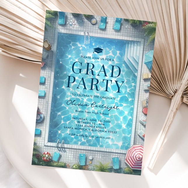 Invitación Summer Graduation Pool Party Invitations (Subido por el creador)
