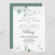 Invitación Summer Green Eucalyptus Front & Back Wedding (Anverso / Reverso)