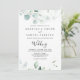 Invitación Summer Green Eucalyptus Front & Back Wedding (Anverso de pie)