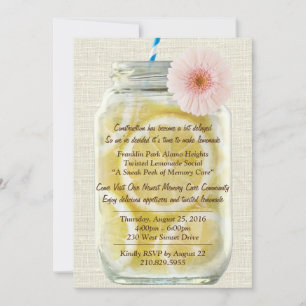 Invitación Summer Lemonade Mason Jar House Fiesta