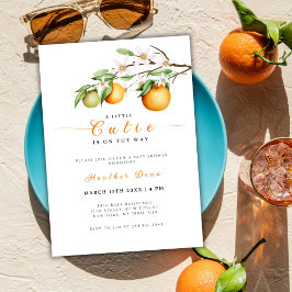 Invitación Summer Little Cutie Citrus Clementine Baby Shower