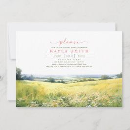 Invitación Summer Meadow y las flores silvestres Boho Bridal 