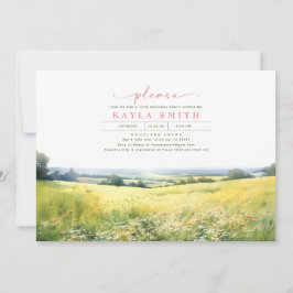 Invitación Summer Meadow y Wildflowers Boho Cumpleaños