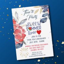 Summer Picnic Barbeque Party Invitation