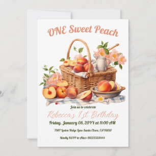 Invitación Summer Picnic Chica de un dulce dulce primer cumpl