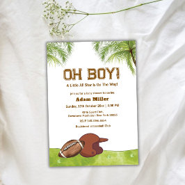 Invitación Summer Plam Tree All Star Football Baby Shower